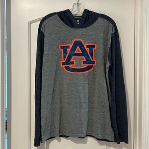 Auburn Tigers Long Sleeve Hooded Lightweight Tshirt Gray Fanatics Size L